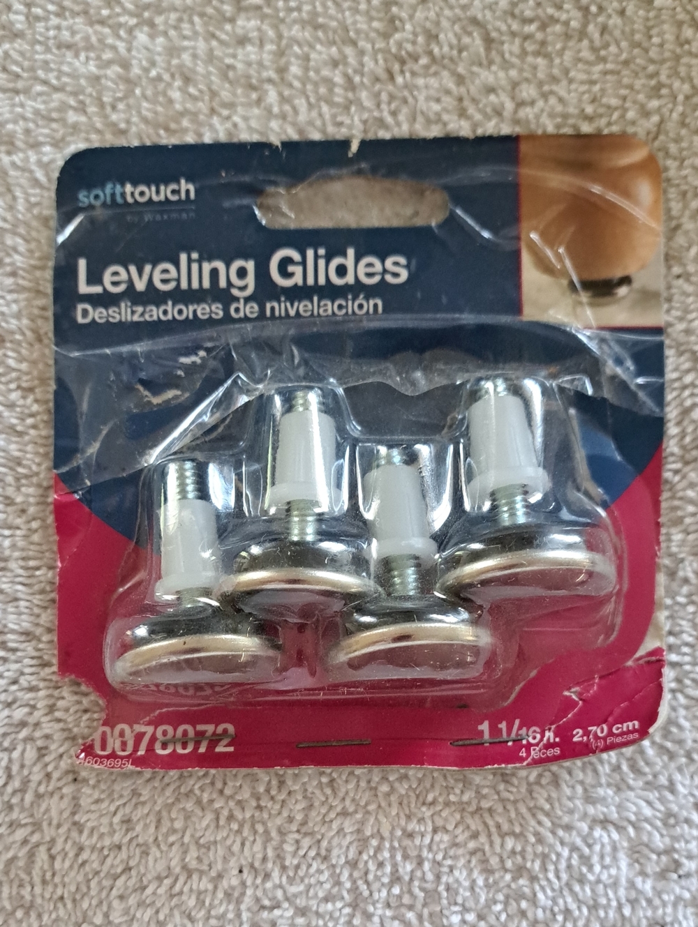 SoftTouch Leveling Glides Replacement Feet - White/Silver (4 Pack)